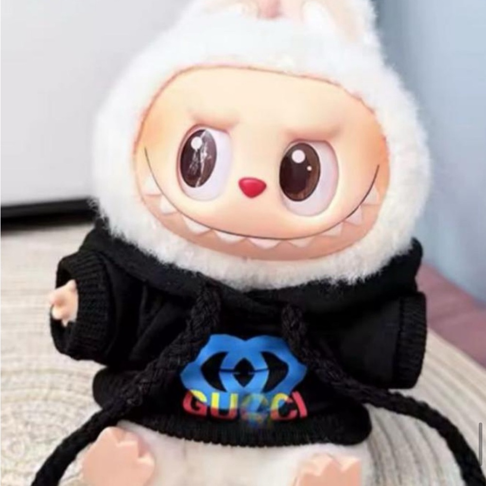 Labubu clothes Black Gucci hoodie for Pop marts Labubu doll